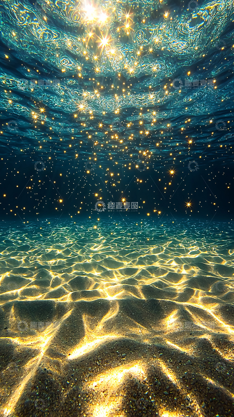 高清大图下载【趣麦麦图】阳光穿透水面