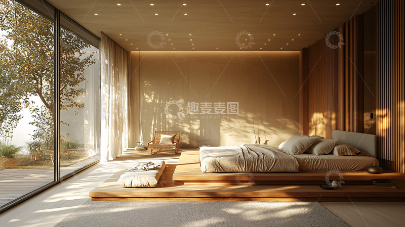 高清大图下载【趣麦麦图】极简日式卧室设计