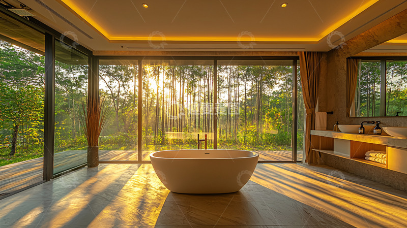 高清大图下载【趣麦麦图】阳光洒满森林浴缸