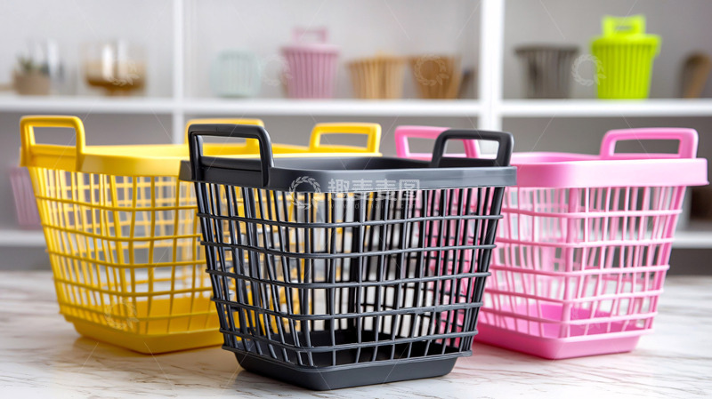 高清大图下载【趣麦麦图】塑料收纳篮