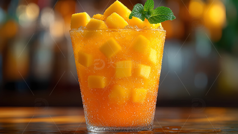 高清大图下载【趣麦麦图】饮品系列芒果果汁摄影图1