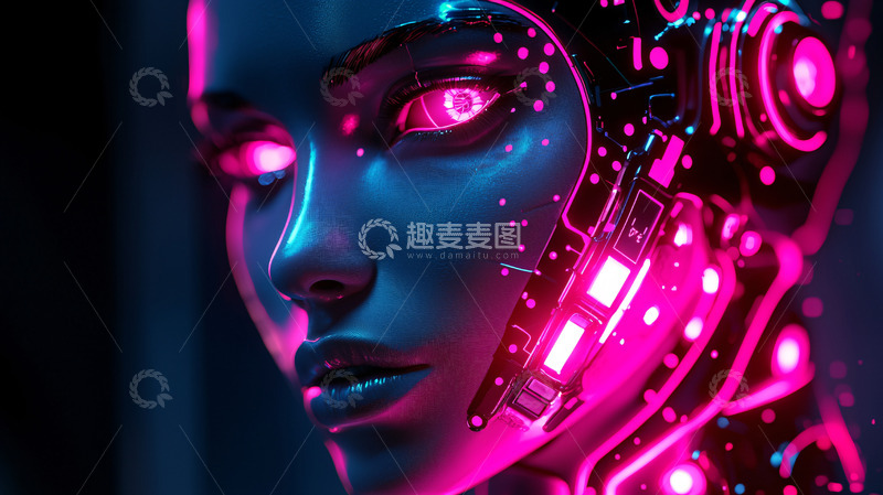 高清大图下载【趣麦麦图】未来感女性机器人