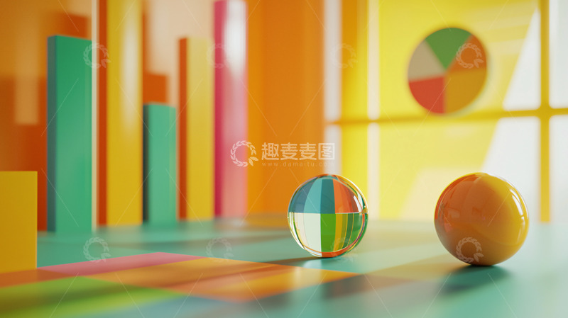 高清大图下载【趣麦麦图】彩色玻璃球数据图表