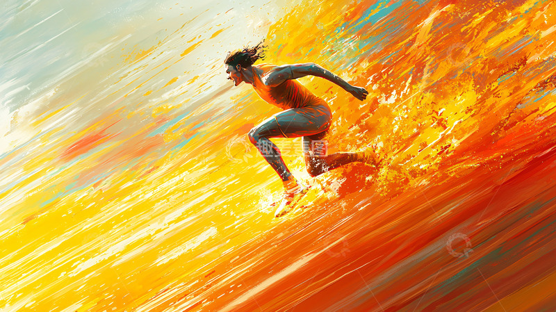 高清大图下载【趣麦麦图】奔跑的运动员