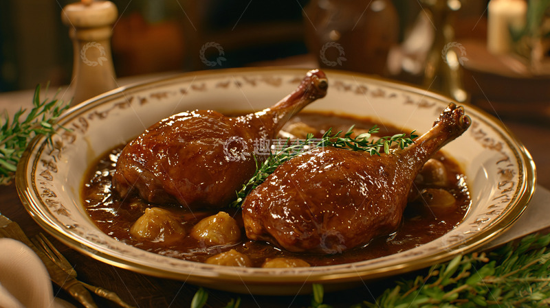 高清大图下载【趣麦麦图】红烧鸡腿配土豆
