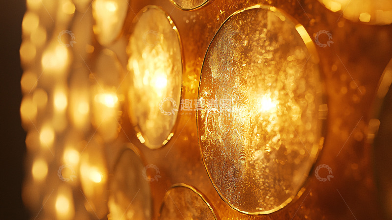 高清大图下载【趣麦麦图】金色圆形灯饰