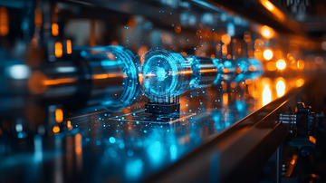 蓝色科技感工业流水线