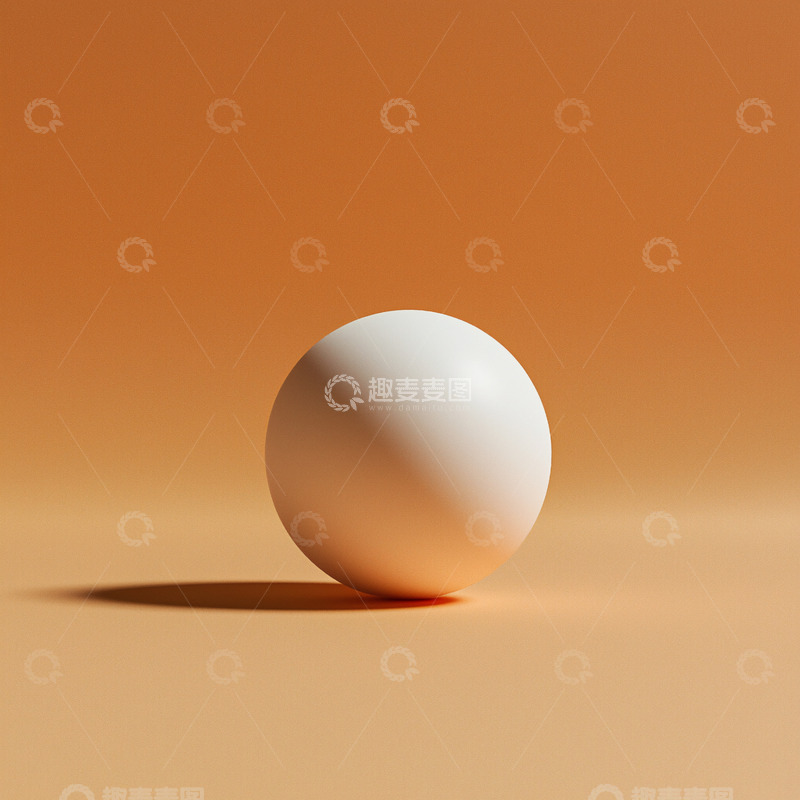 高清大图下载【趣麦麦图】橙色背景白色球体