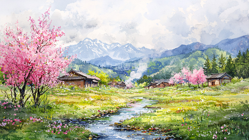 高清大图下载【趣麦麦图】水彩风景画