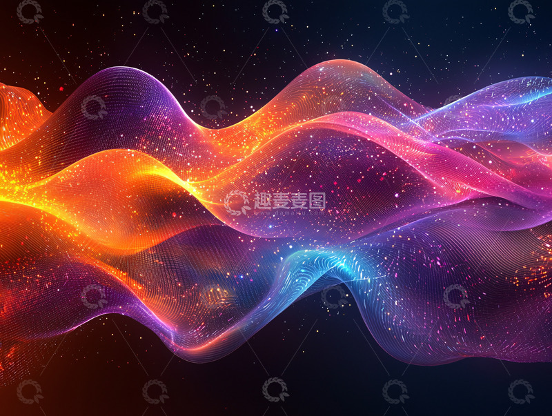 高清大图下载【趣麦麦图】流光溢彩的能量波浪