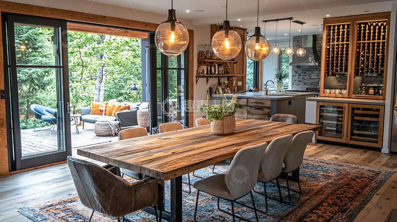 高清大图下载【趣麦麦图】豪华乡村风开放式厨房