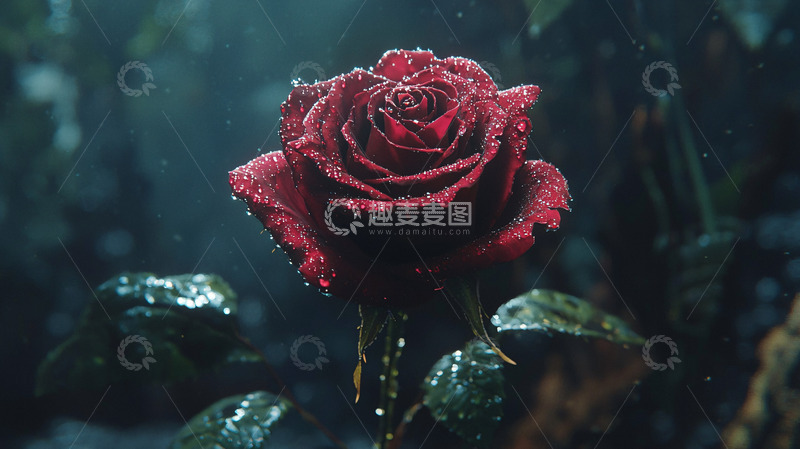 高清大图下载【趣麦麦图】雨中玫瑰