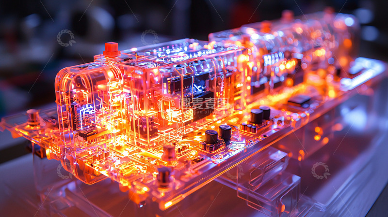 高清大图下载【趣麦麦图】透明电路板发光