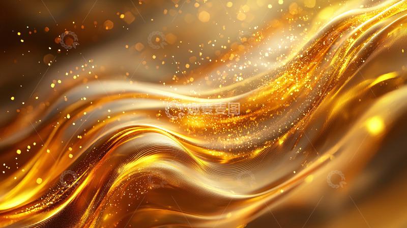 高清大图下载【趣麦麦图】金色流光溢彩的曲线