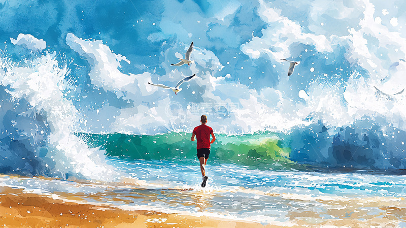 高清大图下载【趣麦麦图】奔跑的背影