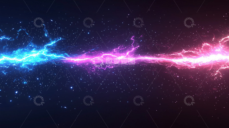 高清大图下载【趣麦麦图】蓝色粉色能量碰撞