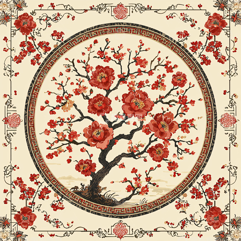 高清大图下载【趣麦麦图】红花盛开的树