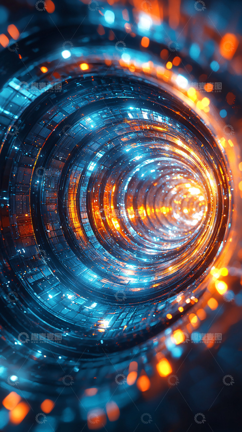 高清大图下载【趣麦麦图】科技感隧道光影流动