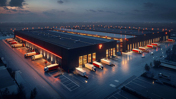 现代物流中心夜景