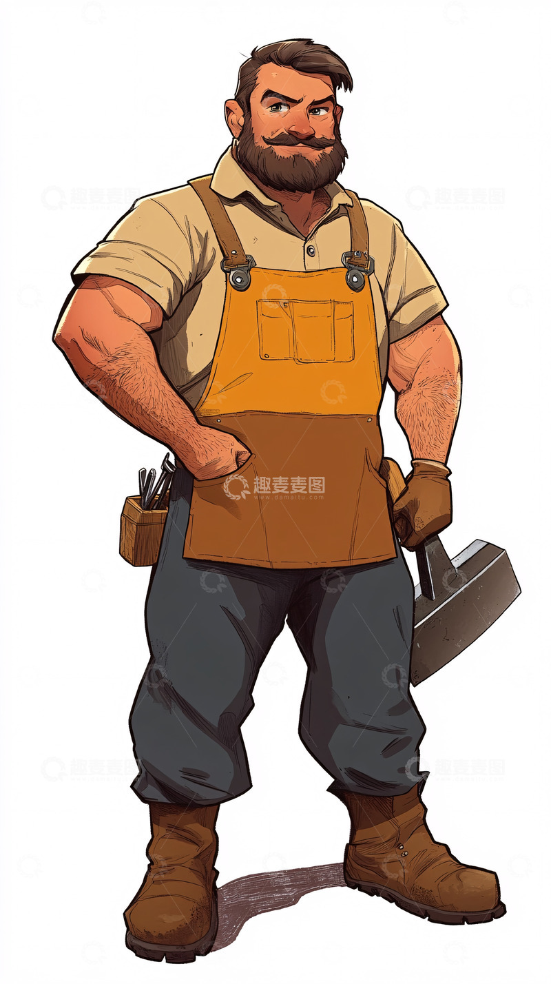 高清大图下载【趣麦麦图】强壮的男性工匠