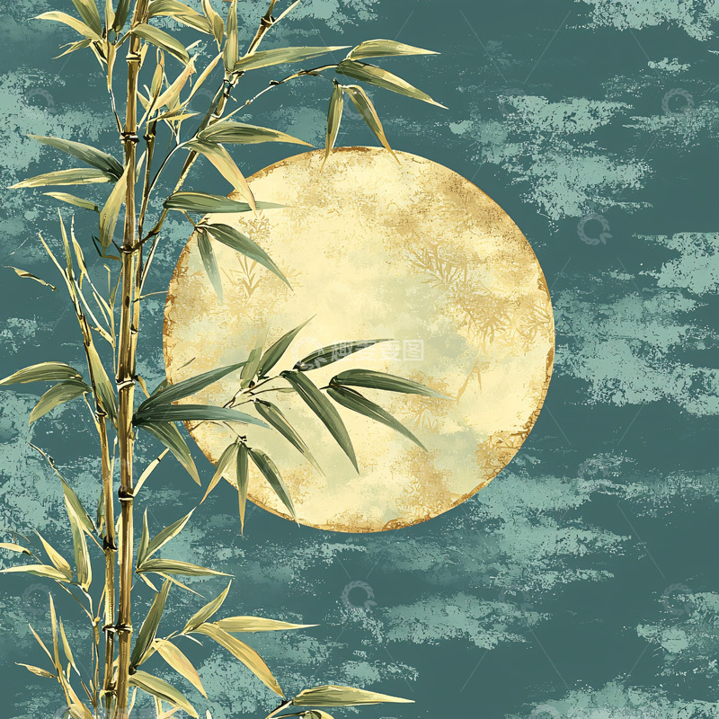 高清大图下载【趣麦麦图】竹子与明月