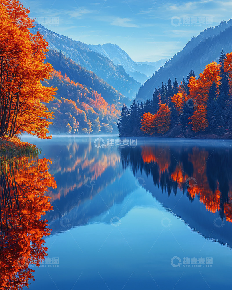 高清大图下载【趣麦麦图】秋日湖光山色