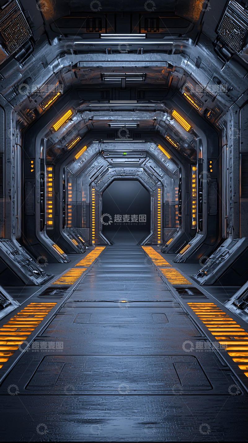 高清大图下载【趣麦麦图】科幻飞船通道