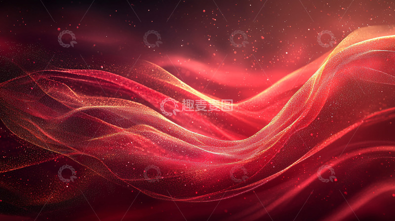 高清大图下载【趣麦麦图】红色丝带光效