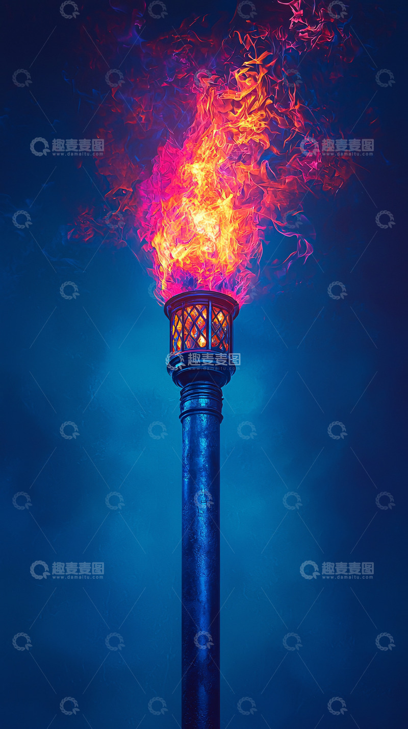 高清大图下载【趣麦麦图】火焰灯柱
