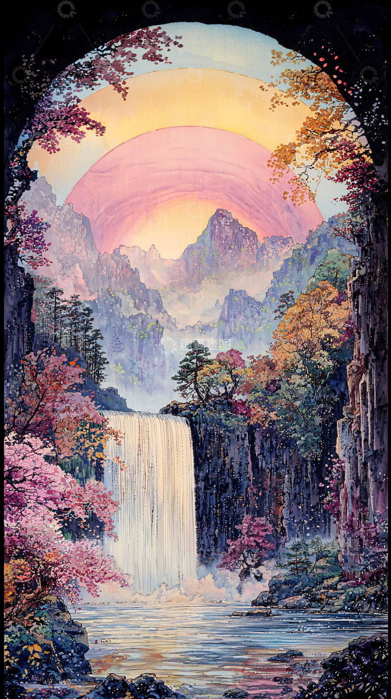 高清大图下载【趣麦麦图】梦幻山水画