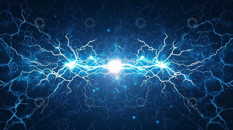 高清大图下载【趣麦麦图】蓝色闪电能量背景