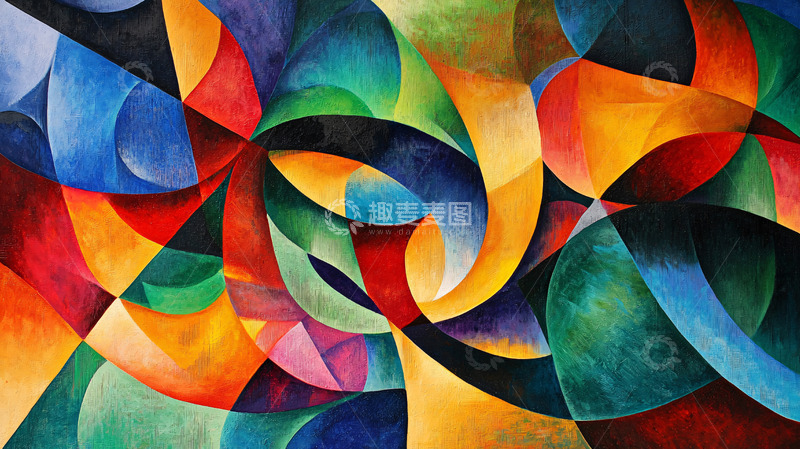 高清大图下载【趣麦麦图】抽象彩色油画