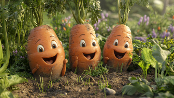 三只快乐的胡萝卜