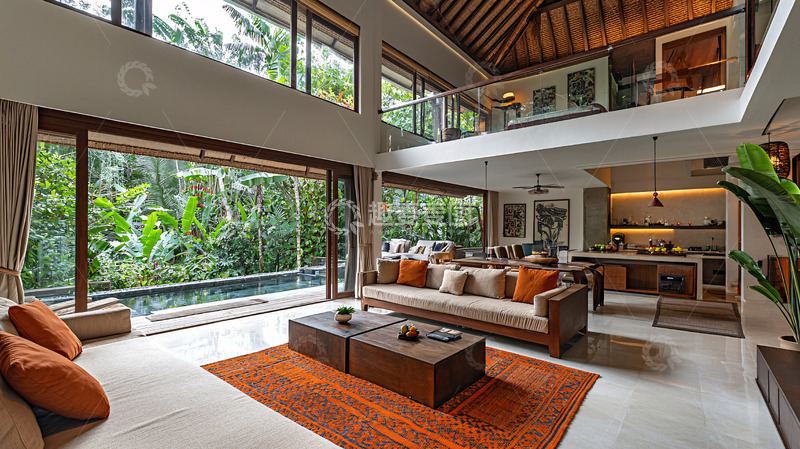 高清大图下载【趣麦麦图】巴厘岛别墅客厅