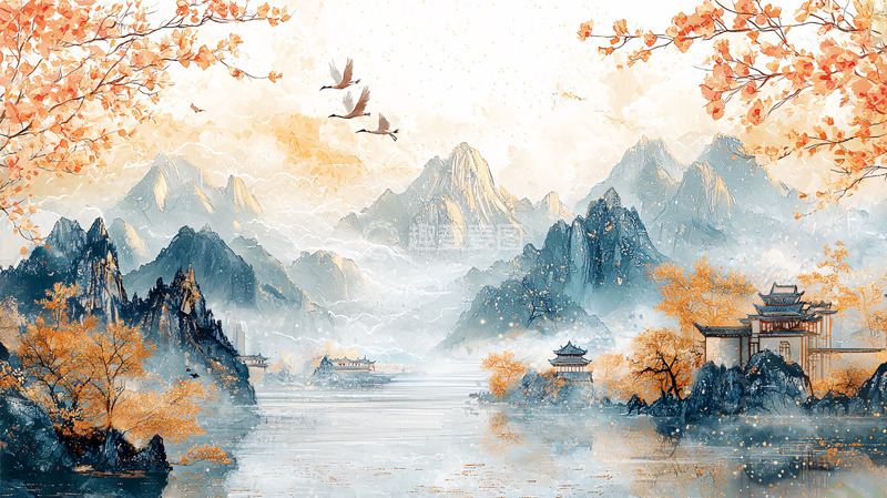 高清大图下载【趣麦麦图】水墨山水国风唯美