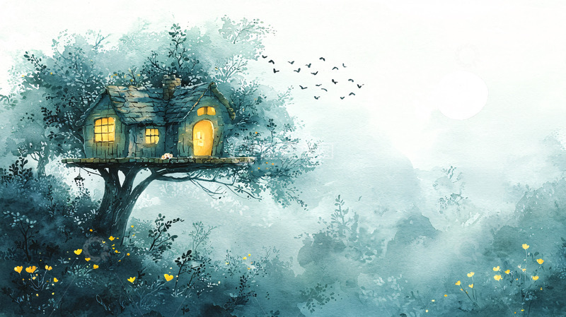 高清大图下载【趣麦麦图】树上小屋