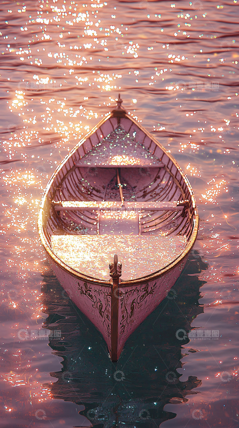 高清大图下载【趣麦麦图】粉色小船