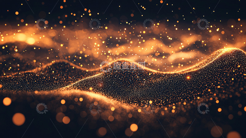 金色粒子波浪