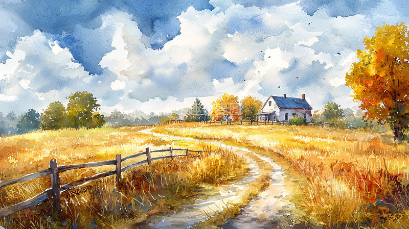 高清大图下载【趣麦麦图】秋日田园风光11