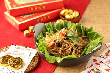 香辣拌藕丝摄影图