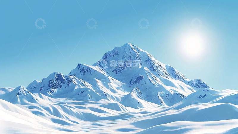 高清大图下载【趣麦麦图】雪山日出13