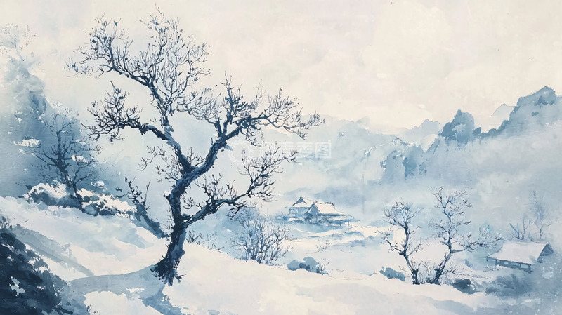 高清大图下载【趣麦麦图】水墨冬景