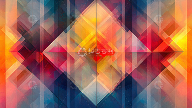 高清大图下载【趣麦麦图】抽象彩色几何形状背景