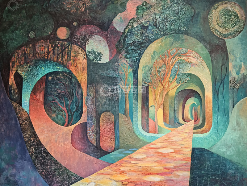 高清大图下载【趣麦麦图】梦幻森林通道