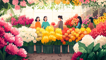 鲜花店里的女孩