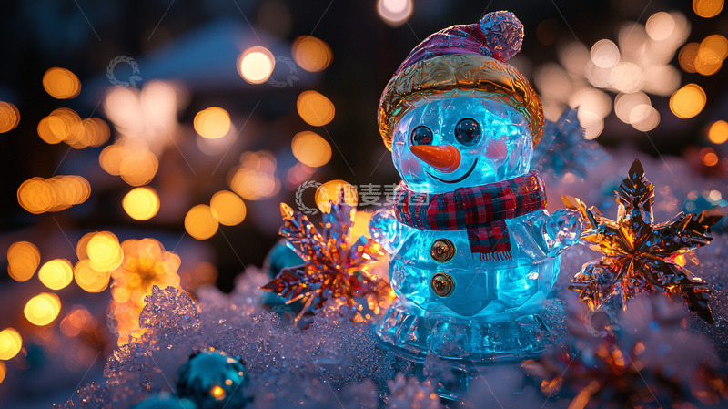 高清大图下载【趣麦麦图】发光雪人
