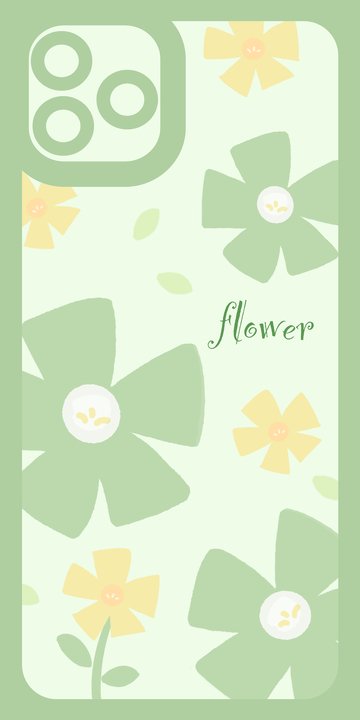 绿色花朵手机壳