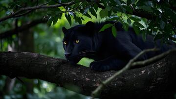 树林中潜伏的黑豹