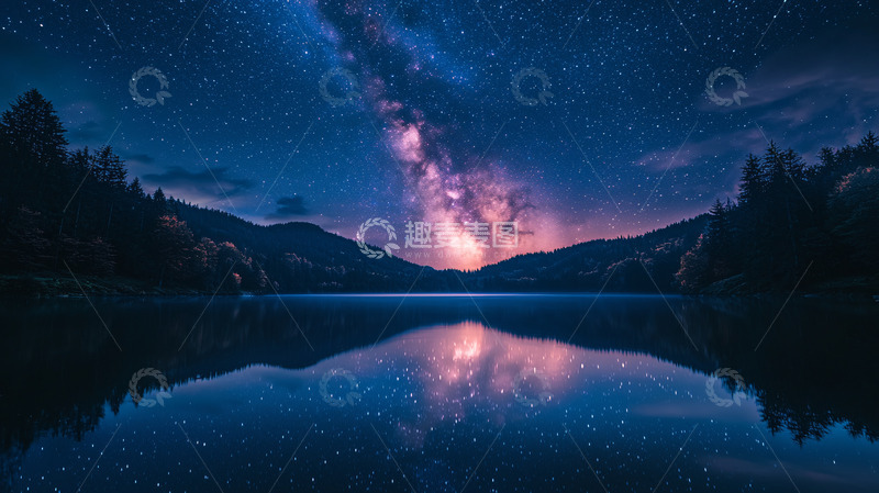 高清大图下载【趣麦麦图】星空倒影