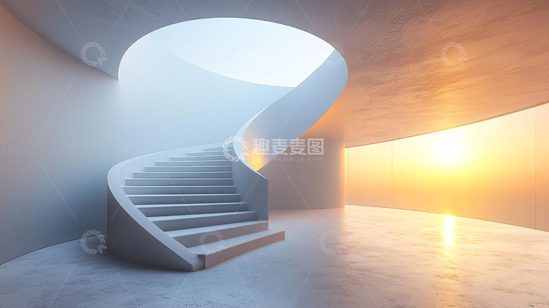 高清大图下载【趣麦麦图】现代简约螺旋楼梯